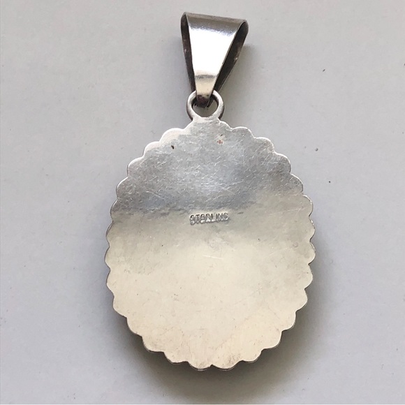 Vintage Southwestern Denim Lapis Lazuli Sterling Silver Pendant - Picture 4 of 8